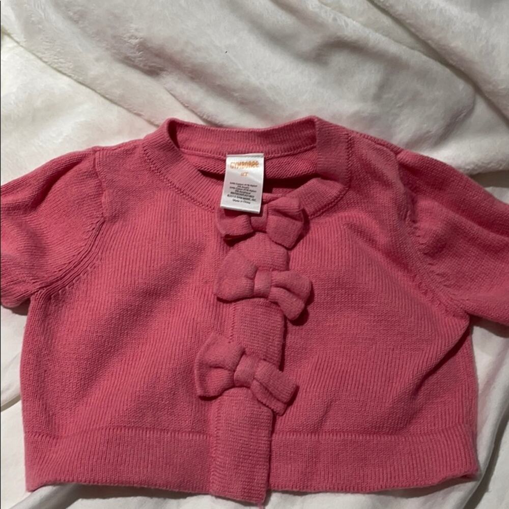 Gymboree 2t pink bow sweater worn once
